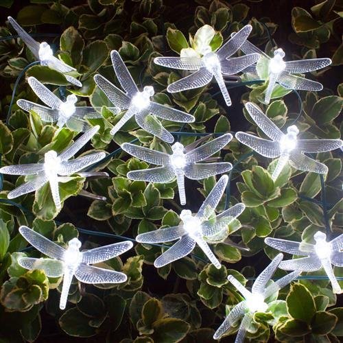 solar Lichterkette mit 24 Libellen weiß für Innen,außen,party,weihnachten,Hochzeit,Garten,Terrrassen,Balkonen - 2