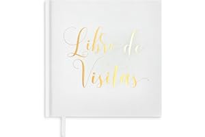 Plantvibes Libro de Visitas Spanish Version para Bodas, Bautizos o Fiestas de Cumpleaños, 72 Páginas, Tapa Dura, Libro de Visitas Vintage Ideal como Libro de Visitas