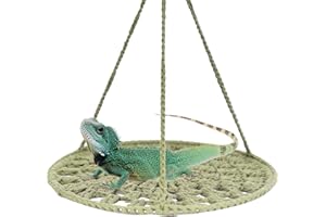 Interfashioner Reptile Hammock, Small Animal Hammock Swing for Bearded Dragon, Birds, Guinea Pig, Reptile Resting Bed