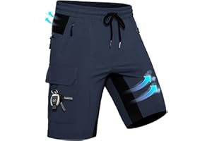 Wespornow Kurze Hose Herren Shorts Sommer mit 5 Taschen Stretch Leichte Cargo Sporthose Arbeitshosen Männer Kurz Wanderhose Bermuda Jogginghose Chino MTB Cargohose Gym Leinen