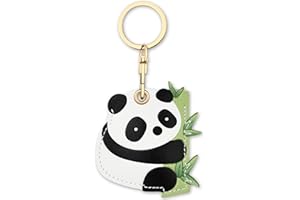 AXFEE 360° Protective Case for Air Tag, Cartoon Panda Leather Air-Tag Keyring Case For A-pple Air-tag, Holder Case for Air-Tags, Air-tags Holder Protective air tags case, Decorations for Key, Bag, Pet