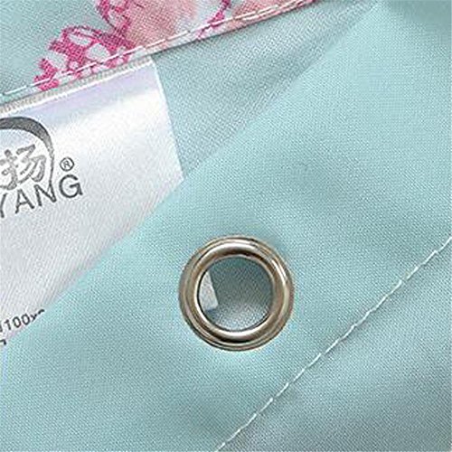 BJFF® Duschvorhang Shower Curtains Polyester-Gewebe Bad Vorhänge wasserdicht undurchsichtig Mehltau resistent Verdickung Bad Vorhänge geschnitten atmungsaktiv Badevorhänge grün , 150 width *180 high + ring - 3