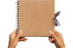 BZBEE Styloo Small Scrapbook - DIY Scrapbooking Instax Mini Photo Album with 50 Brown Craft Papers - Perfect Photo Book for Wedding, Anniversary, Birthday, Travel, Friends, Baby and Gift (Small, Brown)