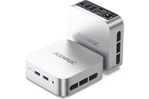 ACEMAGICIAN V1 Mini PC, 12th Gen Alder Lake N97 Mini PC (up to 3.60 GHz), 8GB DDR4 256GB M.2 SSD Micro PC with Windows 11 Pro RJ45 4K HDMI + DP WiFi 5