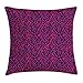 Produktbild VYPHN Jungle Throw Pillow Cushion Cover, 80s Style Vintage Leopard Skin Radiant Colors African Tiger Safari, Decorative Square Accent Pillow Case, 18 X 18 inches, Royal Blue Hot Pink Black