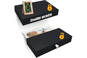 Elder Welder® Étagère Secrète avec Compartiment Secret | 30cm x 60cm | Coffre Fort Secret | Étagère Murale Noire avec Cachette Secrète à Clé | Étagère Murale Tiroir | Idéale Cachette Argent
