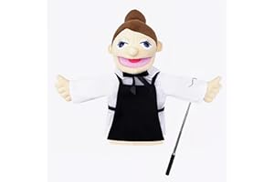LOMTRATS Theater Hand Puppets for kids,Includes Teacher, policeman, farmer, pirate, detective, etc. with Movable Open Mouths,Perfect for Storytelling,Teaching,Festival Gifts,1 PCS with Joystick