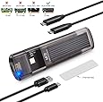 ELUTENT USB Type C M2 NVME Enclosure USB 3.1 Gen2 PCIe M.2 SSD Box 10Gbps PCIe NVME Adapter with USBC to USBC Cable + USBC to USB 3.0 Cable for M-Key NVME SSD 2230/2242/2260/2280, Support UASP