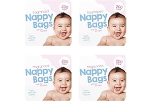 FAQRAH Baby Disposable Diaper Sacks Bags Dispenser Nappy Disposal Bags Easy-Tie for Travel - 4 x 200 Pack (800 in Total)