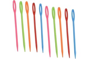 ZHJUJU Plastique Aiguilles À Coudre,100 Pièces Aiguilles à Tresser Aiguille à Coudre en fil coloré pour Débutants Pour Enfants Aiguilles à Broder En Plastique Les Projets d'aiguilles Artisanales