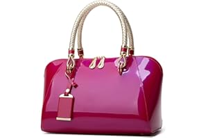 NICOLE & DORIS Mode Handtaschen Damen Lackleder Handtasche Elegant Schultertasche Frauen Umhängetasche wasserdichte Damentasche Hochzeits-Clutch Brieftasche Einkaufen Party