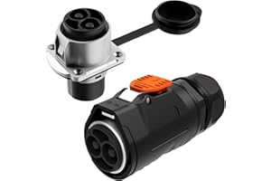 YWNYT Juego de receptáculos de enchufe de motor de arrastre de 2 pines, 100 amperios, 2 clavijas 12/24/36/48 V, conector IP67 impermeable compatible con cable de 4/6 AWG