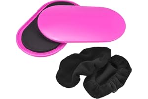 sourcing map Exercise Core Sliders, Oval Glider Discs with Feet Covers, Dual Sided Usage in Home Gym for Full Body Workout