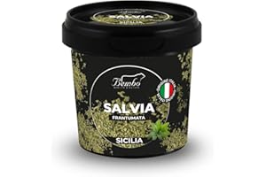 BEMBO QUALITÀ D'AUTORE Salvia Siciliana 150 g – Foglie di Salvia Italiana Frantumata e Essiccate al Sole di Sicilia – Ottima per Salse e Sughi, Soffritti o abbinate a Carni Bianche e Legumi.