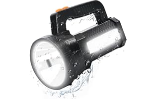 ERAY Torcia LED Ricaricabile, Torcia LED Potente Professionale 11000 Lumen/9600 mAh/6 Modalità, IPX4 Impermeabile Portatile Flashlight per Campeggio Trekking Emergenza