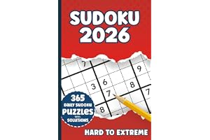 Sudoku Book for Adults Hard to Extreme 2026: 365 Daily Puzzles with solutions.