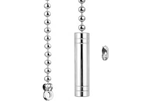 NewZC Light Pull Handle Bathroom Chrome Pull String Handle with 85cm Light Pull Cord Bead Chain Extension for Toilet Shower Bedroom Illuminated Switches Ceiling Fans Blinds (Silver)