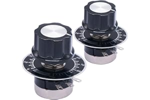 Taiss 2 Stücke RV24YN20S 10k Potentiometer B103 Single-Turn-Potentiometer für die Drehzahlregelung von Wechselrichtern. Motordrehzahlregelung +2 Stück A03 und Wählscheiben(B103,10k)