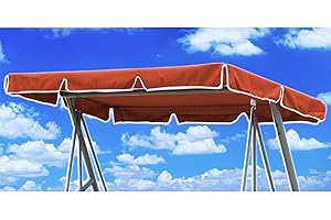 KEKAFU Hollywoodschaukel Ersatzdach 210x145, Hollywoodschaukel Dach Universalgröße, Hollywoodschaukel Dachbezug Universal, Sonnendach für Hollywoodschauke mit 2 Tunnelschlaufen 100% Polyester (Orange)