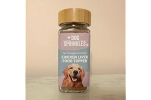 CATSPRINKLES DogSprinkles Chicken Liver Food Topper for Fussy Dogs - All Natural, Hydrolysed Appetite Stimulant for Picky Eaters with Glass Sprinkler Jar