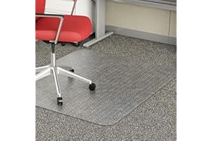 WASJOYE Office Chair Mat for Carpeted Floor with Lip, 90 * 120cm Transparent Clear Carpet Floor Protector Cover Rug Mat with Non-Slip Studded Lip, Heavy Duty for Home Computer Desk Rolling Chair