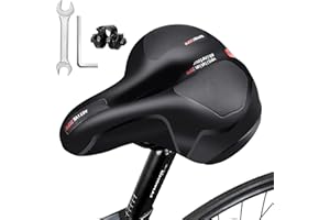 CHENEVER Sella da Bicicletta, Sella per Bici in Memory Foam a Alto Rimbalzo, con Copertura Antipioggia e Strumenti di Montaggio Rapido, Adatta alla Maggior Parte delle Biciclette (Nero)
