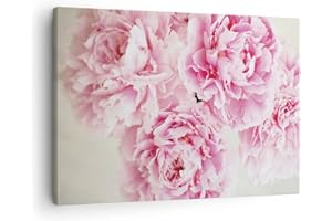 ARTTOR Obraz na płótnie w ramie Piwonie Bukiet Kwiaty Nowoczesny 70x50cm Dekoracja ścienna Salon Sypialnia Kuchnia Deko Mały Obrazy Art Foto Sztuka na ścianę Wall Decor Canvas AA70x50-4961