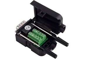 euroharry Adaptateur mâle DB9 9 Broches DB9-F-8A D-Sub connecteur bornier Couvercle en Plastique