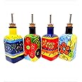 Hand Painted Traditional Spanish Style Square Oil Drizzler Pourer for Dressings/Vinaigrettes 250ml Divine Deli | One Supplied, Random Design Sent…