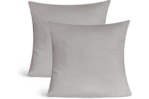 ‎LEEVITEX leevitex Jersey Kissenbezug 40 x 40 cm | 2er Set | 100% Baumwolle | 170 g/m² | Öko-Tex | Silber/Hellgrau