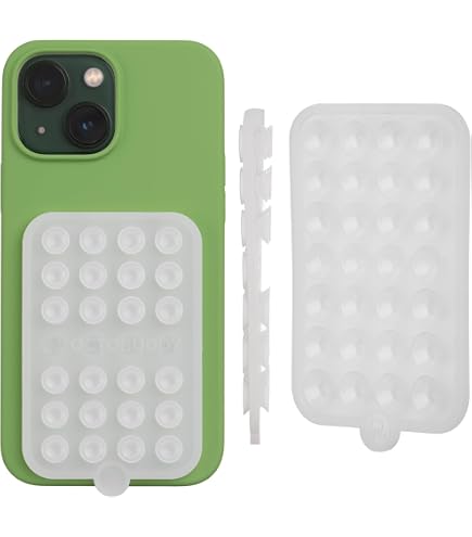 Lot De 2 Coques Téléphone Silicone Avec Support Adhésif 5.6x8.1cm - Mains Libres Pour Selfies Et Vidéos (Blanc)