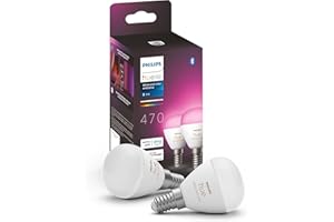 Philips Hue White Ambiance & Color E14 Luster LED Lampe, dimmbar, bis zu 16 Mio. Farben, steuerbar via App, kompatibel mit Amazon Alexa (Echo, Echo Dot), Doppelpack