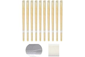 JISRKP Ear Candles for Wax Removal, 10Pcs Natural Beeswax Ear Candles Kit with 5 Protective Disks+10 Cotton Swab, Ear Wax Candles for Blocked Ears Ear Cleaning Candles Earwax Remover Tool