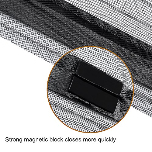 YKS Fliegengitter Vorhang 100x200cm dauerhafte belüfteten Freisprech-schneller stillen einfach installierbare mottenfest Terylene magnetische Balkon Tür Net - 6