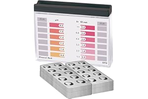 MEDIMUC Testeur d'eau Rapid Méthode pH et chlore, avec 200 comprimés de test, 100 comprimés Phénol Red et 100 comprimés DPD1, affichage de 12 valeurs différentes