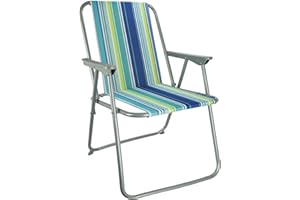 LIZZIE JACOBS Krzesło plażowe ze wzorem w paski, na zewnątrz, leżak, ogród, krzesło kempingowe, wygodne, wiosenne, leżak, patio, składane, wędkowanie, piknik, grill, impreza, na zewnątrz, lekkie, przenośne krzesło