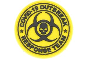 LA PATCHERIA Patch Covid-19 Outbreak Response Team 6x6cm - Patch 100% Gomma con Velcro® originale Velcro® Brand Hook Cucito sul Retro - 3D alta definizione - per Decorare Giacche, Zaini, Uniformi