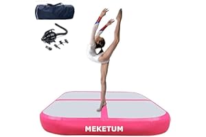 MEKETUM Air Roller Gymnastics Barrel Tumbling Mat Inflatable 60/75/90 CM Air Spot Tumble Track Mat Backbend Trainer with Air Pump for Training/Yoga/Backflip/Home Use