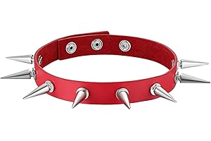 OIDEA Damen Lederhalsband Choker, Sexy Polka Dots Spitze Lederkette Halskette Halsband mit Kreis Anhänger Einstellbar Verstellbaren, Schwarz