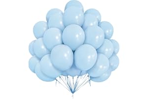 OUSUGA Blue Balloons, 50 Pcs Balloon Pack, 12 Inch Pastel Blue Balloons, Macaron Blue Latex Balloons for Blue Theme Birthday Party Wedding Boy Baby Shower Princess Carnival Events Gender Reveal Decorations