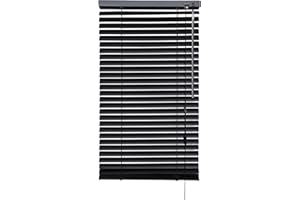 iYueMps Aluminium Venetian Blinds 70x130cm Black Blinds Window for Clamping or Dirlling Window Blind Strong Trimmable Easy Fit 25mm Slat for Office, Bathroom, Bedroom, Living Room, Kitchen