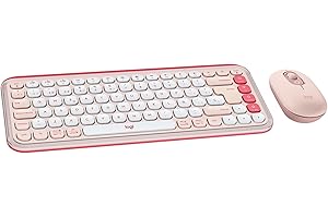 Logitech POP ICON COMBO, combinación de teclado y ratón Bluetooth, escritura cómoda, teclas y botones programables, clics discretos, Easy-Switch para hasta 3 dispositivos - Rosa