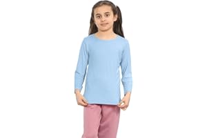janisramone® Kids T-Shirts - Casual Boys Long Sleeve T Shirt Round Neck Girls School Shirts - Stretchy & Comfortable Boys & Girls Long Sleeve T Shirt