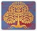 Produktbild Asian Mouse Pad, Ancient Bodhi Tree Swirled Branches Artwork Grunge Style Abstract Backdrop, Standard Size Rectangle Non-Slip Rubber Mousepad, Marigold Blue Red