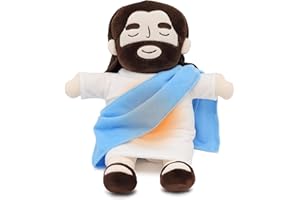 RDCIRP Jouet en peluche Jésus, poupée en peluche respirante de Jésus avec musique et lumières, poupée en peluche apaisante Respira for soulager l'anxiété, oreiller en peluche for garçons et filles, cadeaux(B