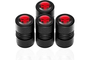 Teegxddy 4 Piezas Negro Tapones Ruedas Coche para válvulas de Automóvil, Motocicleta, Remolque, Bicicleta