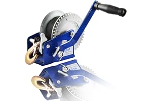 Husar Winch Cabrestante manual 1600 lbs | 720 Con Correa De 10 Metros, Fabricado En Acero Inoxidable, Freno de Trinquete, De Simple Efecto, Para Barcos, Remolques, Industria