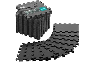 WELLDER Tappeto Sport NERO Bambini 10 Pezzi 30x30 Tappetini Puzzle Palestra Gioco Gomma Schiuma Eva 10mm 1CM