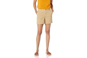 Amazon Essentials Pantaloncini Kaki con Cucitura Interna da 13 cm a Vita Medio Alta (Disponibili in vestibilità Dritta e Curvy) Donna