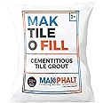 MAKPHALT (MK Petro) Mak Tile-O-Fill White Tile Grout Cement Based | Cement Joint Fillers for Wall Tiles, Floor Tiles | Polymerized Tile Joint Filler- 1 Kg